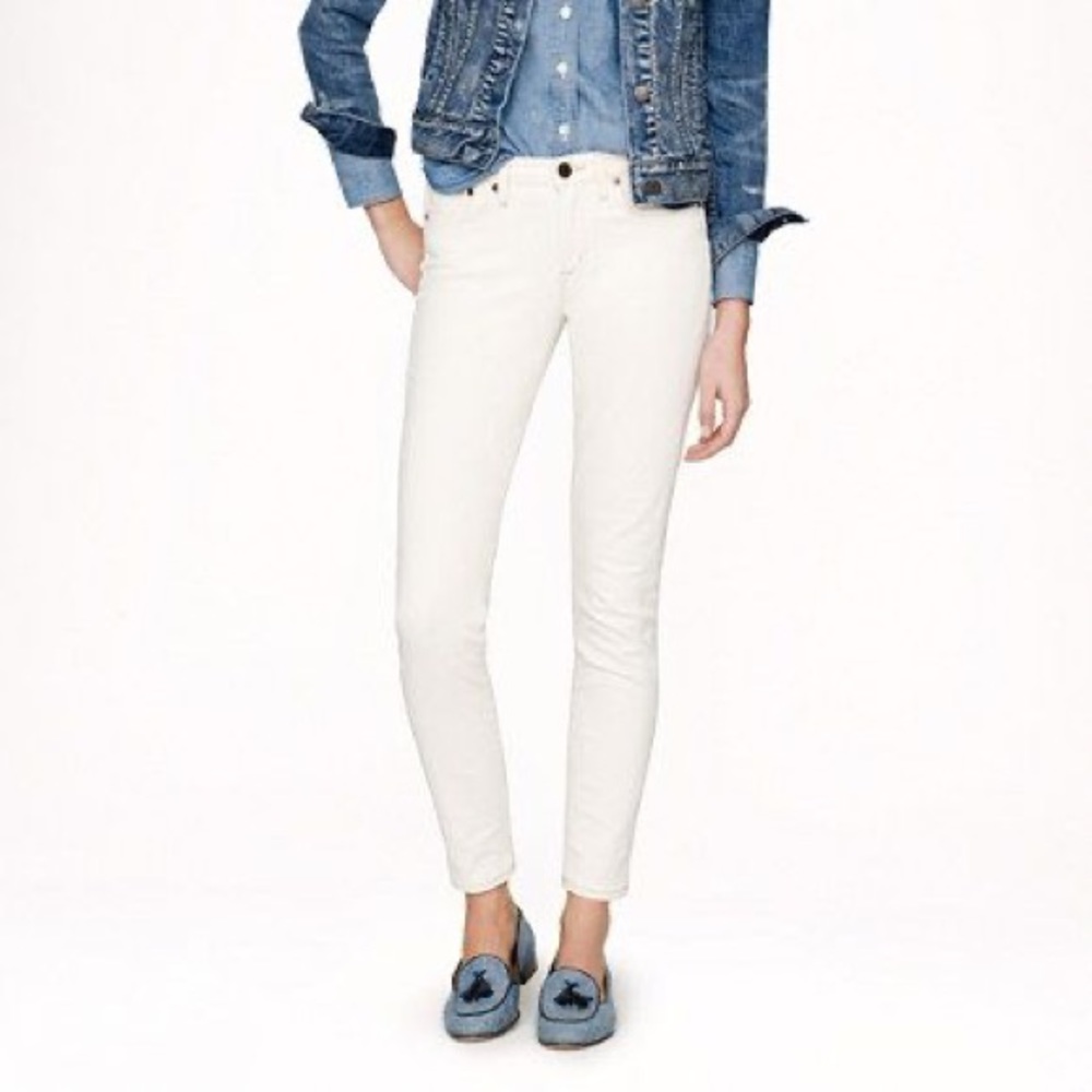 J Crew white ankle toothpick jeans size 30 NWT